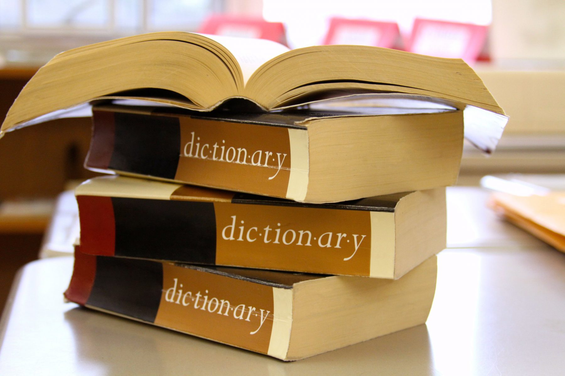 A stack of dictionaries