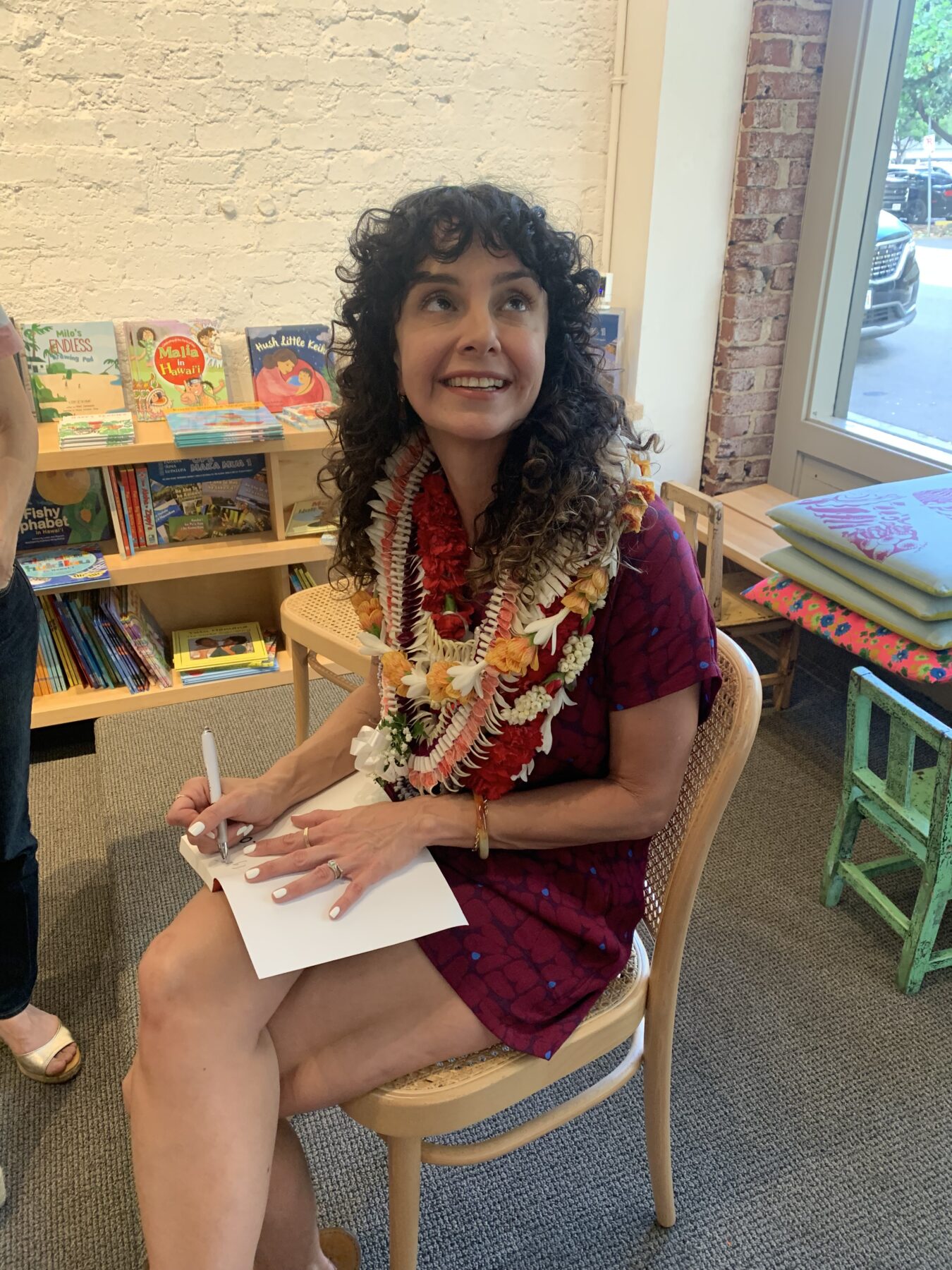 Author Jessica Machado at a book signing at Native Books, Honolulu.